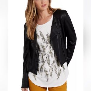 Karen Kane Mixed Media Faux Leather Jacket